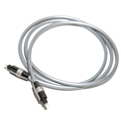 La corda d'argento di fibra ottica OD5.0 del cavo di Toslink ha placcato l'inchiostro di alluminio Shell For Amplifier Soundbar nera 1.5M 3M 5M