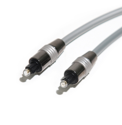La corda d'argento di fibra ottica OD5.0 del cavo di Toslink ha placcato l'inchiostro di alluminio Shell For Amplifier Soundbar nera 1.5M 3M 5M