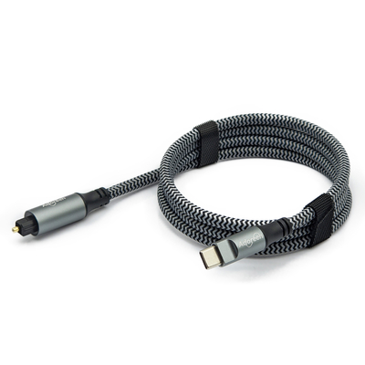 Cavo audio digitale Toslink a guscio nero con connettori maschili di tipo C e placcati in oro per un suono limpido