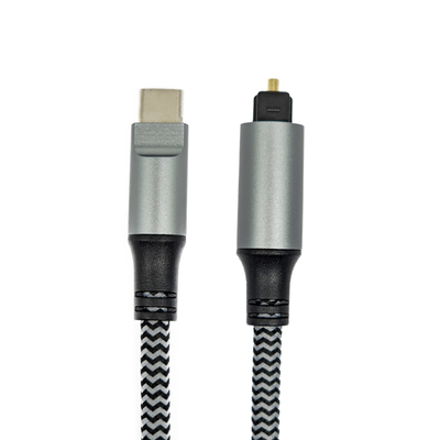 Cavo audio digitale Toslink a guscio nero con connettori maschili di tipo C e placcati in oro per un suono limpido