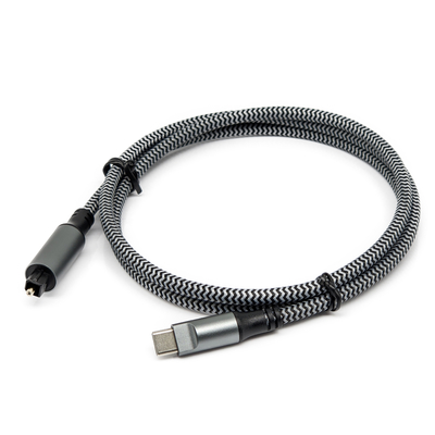 Cavo audio digitale Toslink a guscio nero con connettori maschili di tipo C e placcati in oro per un suono limpido