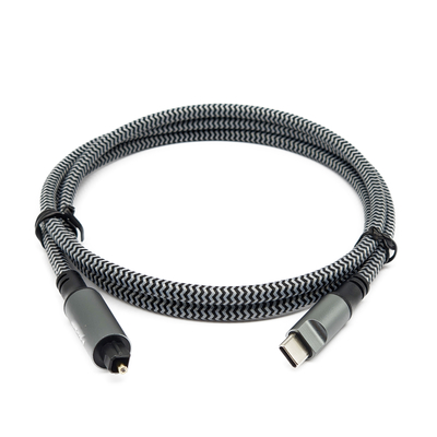 Cavo audio digitale Toslink a guscio nero con connettori maschili di tipo C e placcati in oro per un suono limpido