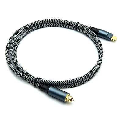 Cable ottico audio Toslink con connettori maschili e dorati di tipo C per un suono cristallino