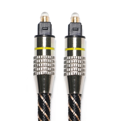 Cavo audio ottico TOSLINK giallo in nylon intrecciato OD4.0 connettore placcato in metallo