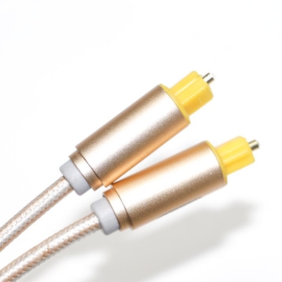 Corda lavorata a maglia Toslink con spina OD4.0 in metallo smerigliato placcato per soundbar con cavo digitale per altoparlanti per auto