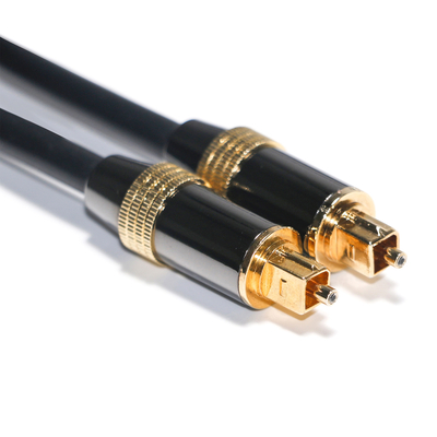 Toslink Digital Cable OB6.0 PVC Rope Plated Black Metal Rim Interfaccia Dorata 1.2M 2M