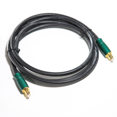 Cavo audio ottico digitale presa di fabbrica Guscio in metallo verde oliva con rete tessuta 0,8 m 1,2 m