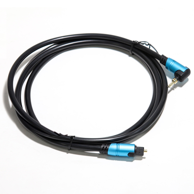 TOSLINK Amplificatore collegato con guscio metallico in alluminio con fibra ottica audio digitale blu per subwoofer Altoparlante Soundbar 0.8M