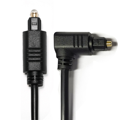 presa di fabbrica Cavo audio digitale Toslink Nero OD4.0 Interfaccia quadrata 90 ° 0,5 M per soundbar mini Player