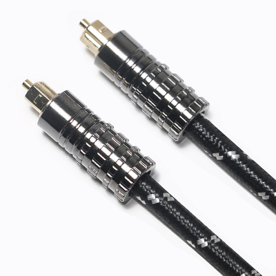 Cavo audio ottico digitale Toslink OD5.0 corda lavorata a maglia placcata con guscio strutturato nero per soundbar amplificatore 1.5M 3M 5M