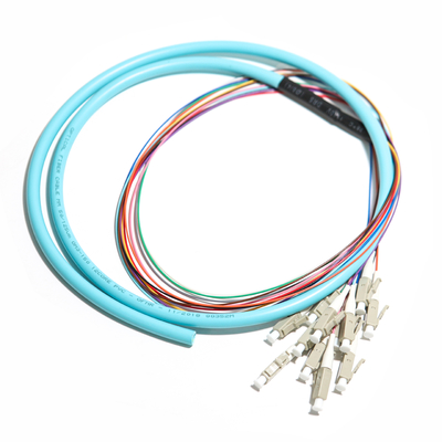 LSZH Fibra Ottica Patch Cord Blu FC UPC 12 Core Fan Out Cavo Porta Grigia