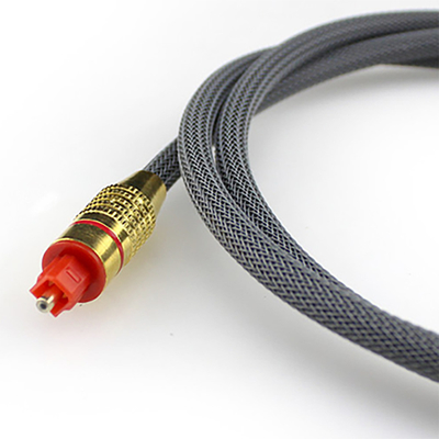 Cavo in fibra ottica digitale Toslink Tessuto rete placcata in oro Porta rossa 1.2M 2M 3M per soundbar