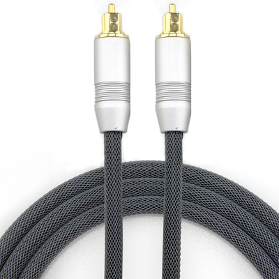 [Presa di fabbrica] Corda lavorata a maglia con porta in argento dorato placcato Toslink per altoparlante subwoofer HiFi audiofilo 1.2M 2M
