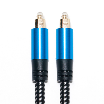 Cavo audio Toslink Cavo in fibra ottica digitale blu Cavo Toslink Lega di alluminio Guscio in metallo Treccia di nylon