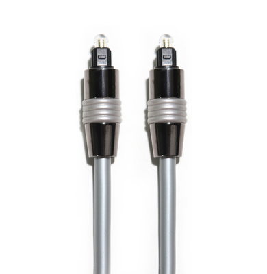 La corda d'argento di fibra ottica OD5.0 del cavo di Toslink ha placcato l'inchiostro di alluminio Shell For Amplifier Soundbar nera 1.5M 3M 5M