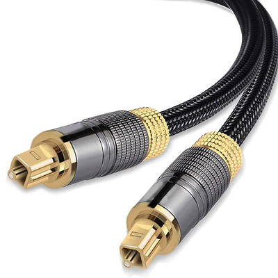 Cavo Toslink dorato 24K 1m 2m 3m 5m 7.5m 10m Cavo Ottico a Fibra Audio Digitale Toslink Cavo Ottico Maschio a Maschio