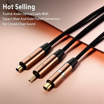 Cable ottico audio Toslink con connettori maschili e dorati di tipo C per un suono cristallino