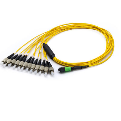 MPO-12FC OS2 Single-Mode Fiber Optic Fanout Patch Cable ¢ 12-Core MPO to FC Breakout Harness